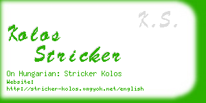 kolos stricker business card